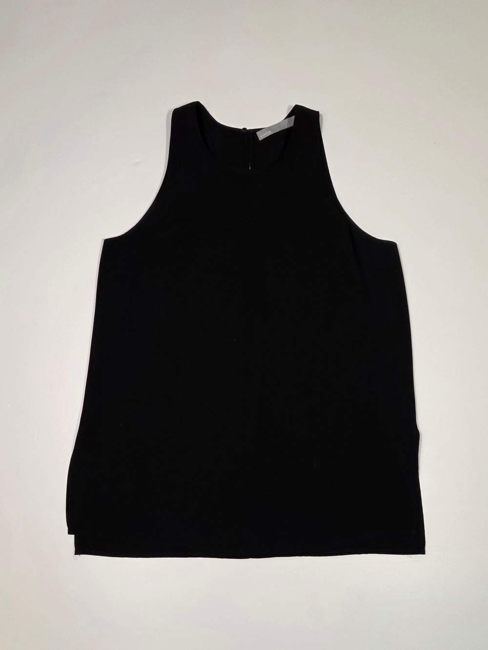 Vince Shell Blouse Top Womens XS Black Career Office Sleeveless Split Hem Tank
